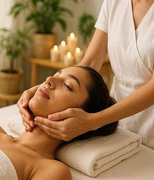 Hands-on facial care in a calm studio